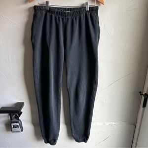 Good American Washed Black Jogger Sweatpants Minimalist Athleisure Lounge Cozy M